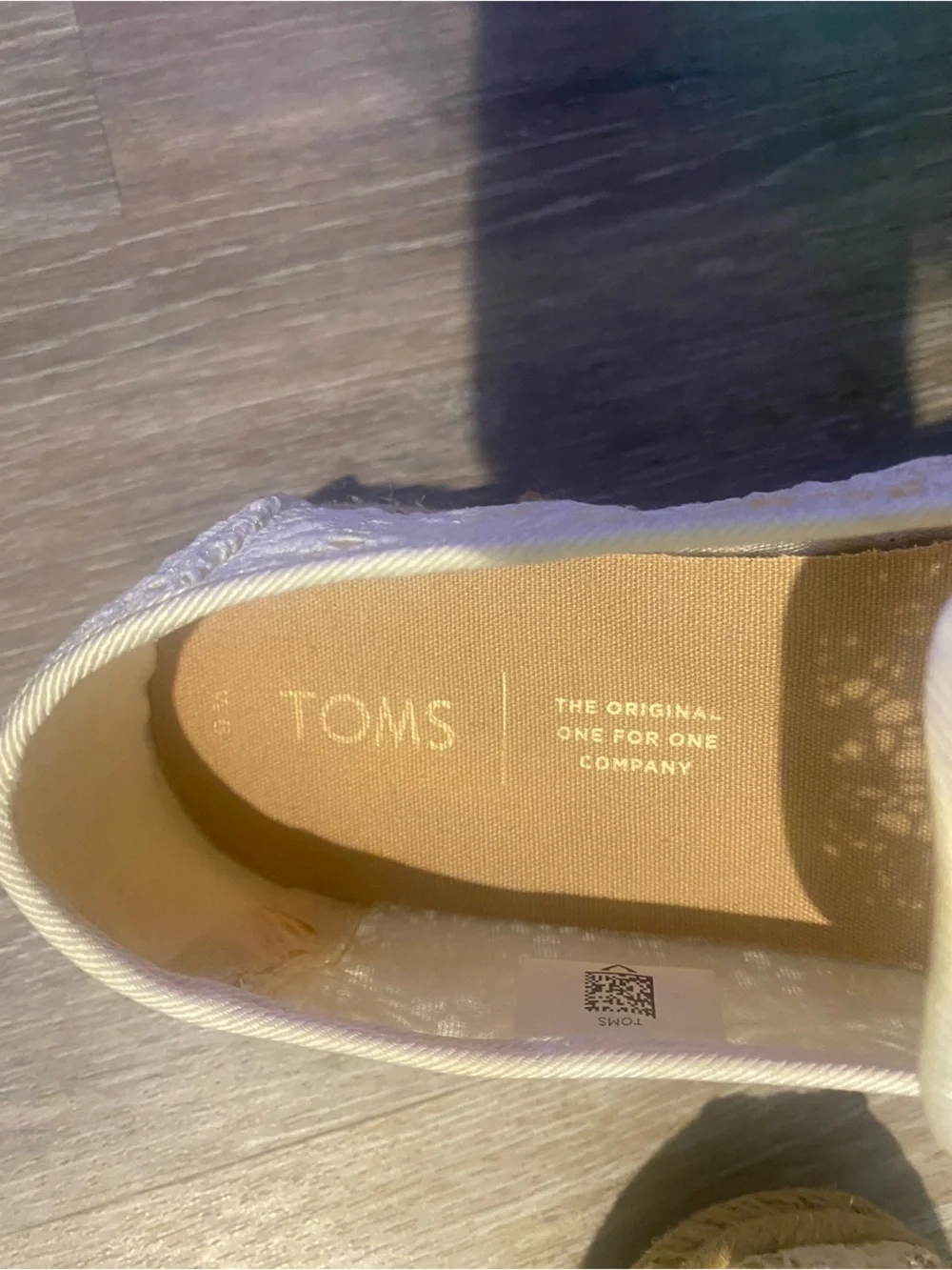 Toms White Lace Slip-On Espadrille Flats 6